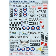 De Havilland Sea Venom Decals Scale 1:72 PS72-326 for Aircraft Plastic model kit