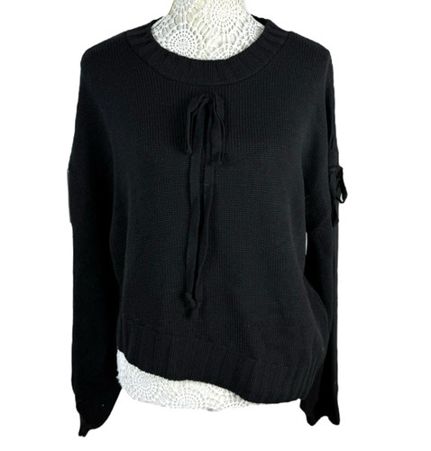 Black knit jumper - black,