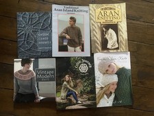 Job Lot 6 Knitting Pattern Books Mostly Aran Celtic Cable Etc