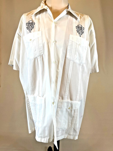 White dragonfly guayabera - white,, dragonfly,