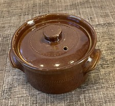 Pearsons Of Chesterfield Oven Dish Small Casserole Brown Ceramic With Lid