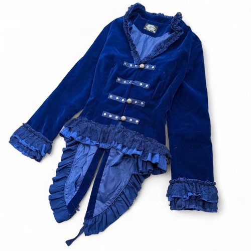 Blue velvet victorian hearts - blue,