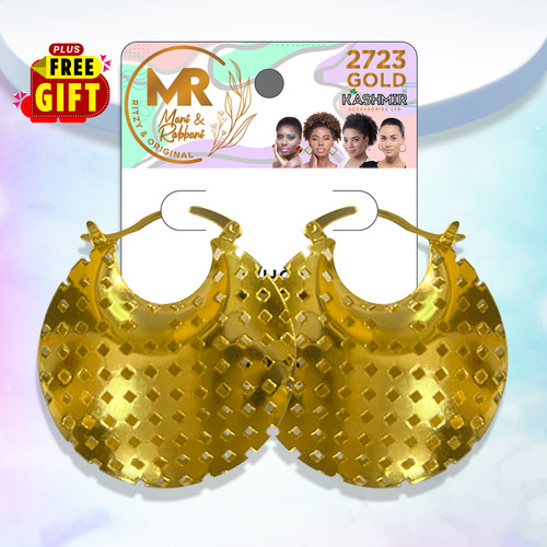 Bamboo funky gold earrings - funky,
