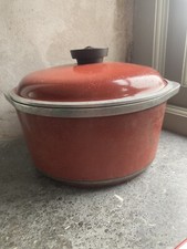 Vintage Orange Club Aluminium Dutch Oven Stock Pot Casserole Oven Dish