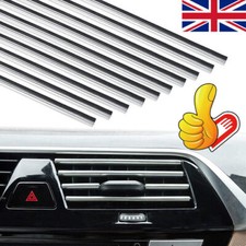 10x Silver Air Conditioner Air Outlet Decoration Strip Cover Car Accessories UK