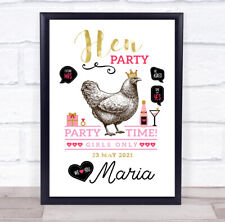 Hen Do Chic With Accessories Personalised Event Occasion Party Decoration Sign