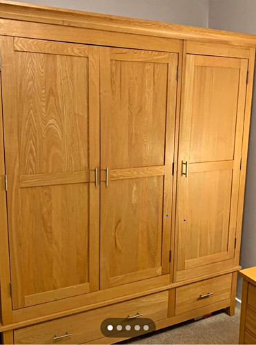 Solid oak wardrobe tripple - oak,