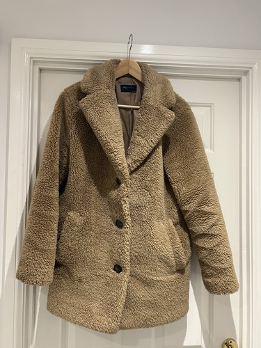 Camel teddy coat size - camel,