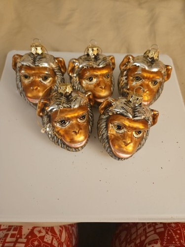 Lot vintage monkey head - of, 5