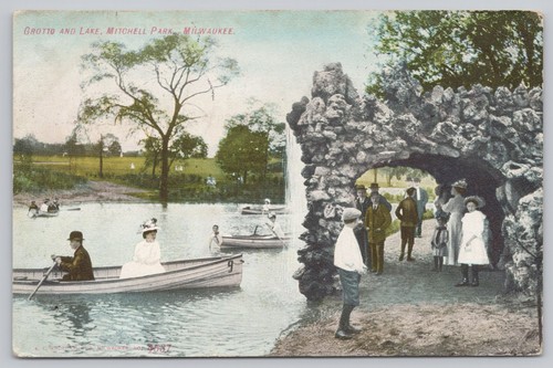 Postcard grotto and lake - postcard,