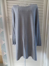 Sea Salt blue stripe long sleeve tunic/short dress size 16 - organic cotton