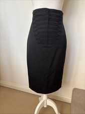Alexander McQueen Tuxedo Style Pencil Skirt Size 40 UK 8 Black.