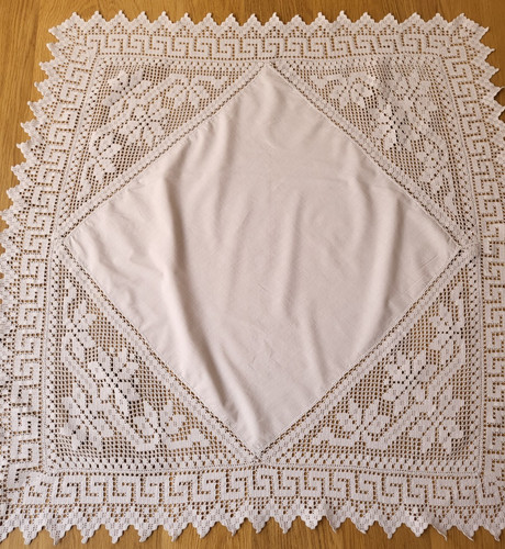 Antique handmade tablecloth - antique,
