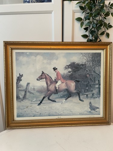 Vintage fox hunting gilt - hunting,
