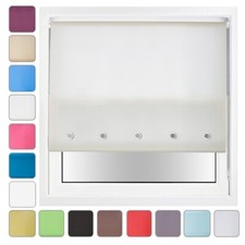 Window Roller Blinds with Round Eyelets Trimmable Up to 240cm x 210cm