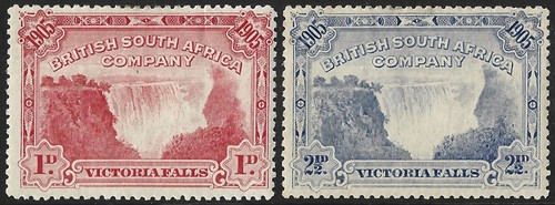 Rhodesia 1905 2 5d values - 1d, 2.5d