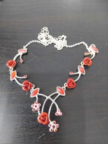 Silver plated necklace - silver,