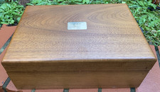 Vintage Decatur Industries Deco Genuine Walnut Cigar Box Made In USA