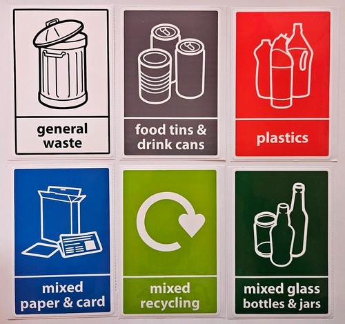 Recycling stickers pack bin - stickers,