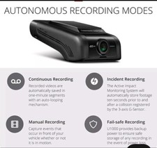 THINKWARE U1000 PLUS 4K UHD FRONT ONLY DASHCAM, 64GB SD CARD, WIFI, MOBILE APP