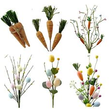 Artificial Egg Carrot Eucalyptus Florist Picks - Easter Arrangement Decorations