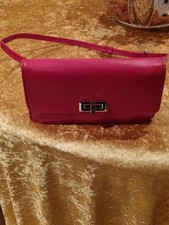 Zara  Red Basics Bag Silver Hardware Clutch/ Waist