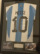 Leo Messi Argentina Framed Shirt with Signature