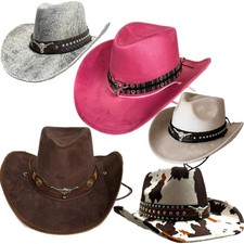 Faux Leather Bull Cowboy Hats
