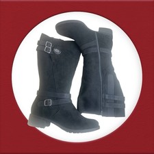 Ladies Black Suede Knee High