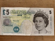 Uk£5 Note Lowther/Eliz Fry, Issue 2002, Withdrawn Series. HA53 738317