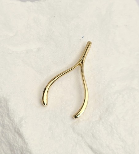 14k solid gold wishbone - solid,