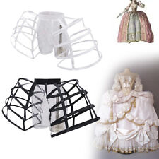 Women Double Hoop Skirt Pannier Crinoline Gown Underskirt Dress Cage Bustle UK