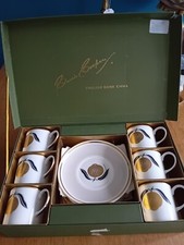 RARE SUSIE COOPER ENGLISH CHINA COFFEE CANS AND SAUCER SET IN BOX