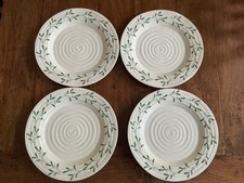 PORTMEIRION SOPHIE CONRAN MISTLETOE GREEN WHITE 4 x LARGE DINNER PLATES 11” NEW