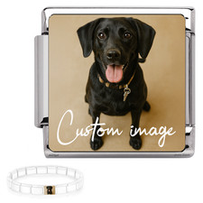 Italian Photo Charm For Link stretch Modular Bracelet 9mm Personalised Steel Nom