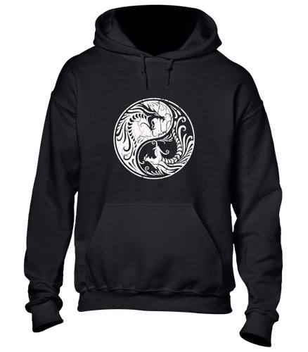 Dragons yin yang hoody hoodie - yang,