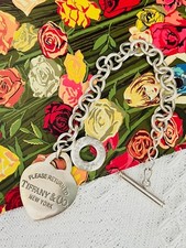 Tiffany & Co Vintage Large Heart Please Return To Toggle Bracelet, 925 Silver