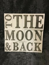 Hanging Wall Plaque Wooden 3D 'To The Moon & Back' NEW FREE NEXT DAY P&P (A)