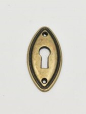 1 x Hardware Key Hole Old Brass Escutcheon Keyhole Plate