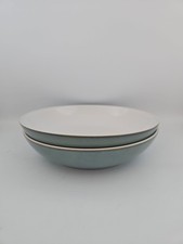 2x Denby Regency Green Pasta Bowls Stoneware England 8.5 Inches 22cm