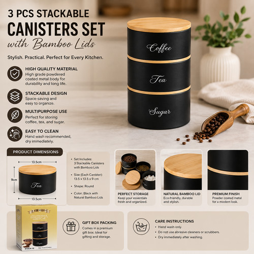 Coffee tea sugar canisters - sugar, set