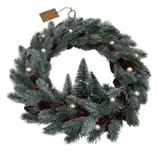 Frosted Pinecone Berry Christmas Wreath Mini Trees 12" Bayswood - C117 O935