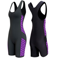 Ladies Boyleg Swimsuit Swimming Costume Long Leg Pool Beach Home Womens Swimsuit