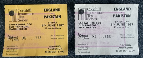 England cricket ticket stubs - cricket,