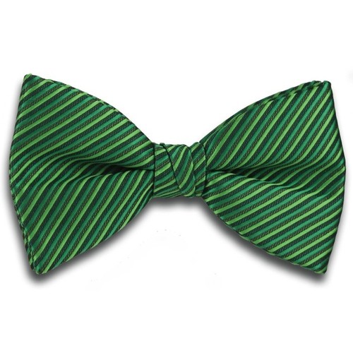 Green striped bow - bow, tie