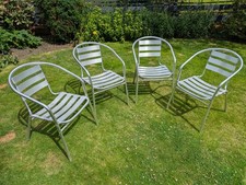 Aluminium Patio Chairs, Aluminium Bistro Chairs, Pub Chairs, Cafe Chairs X4