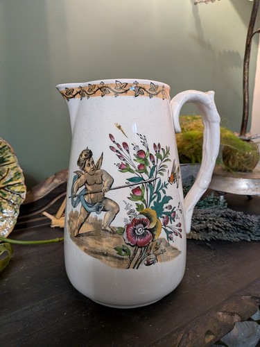 Victorian transferware jug - victorian,