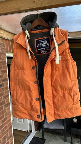 Superdry men gilet vest orange - vest,