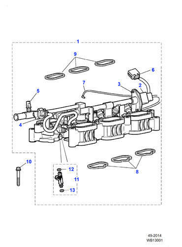 Jaguar inlet manifold gasket - inlet,