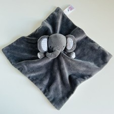 TU Dark Grey Elephant Baby Comforter Blankie Soother Doudou Toy White Sainsburys